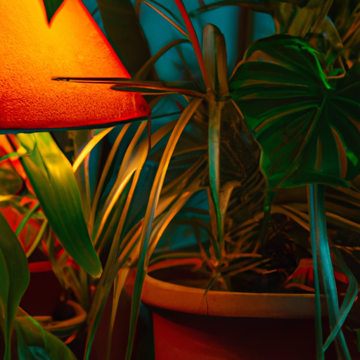 אוסף של צמחים שונים באור נמוך המסודרים בסביבה ביתית נעימה.