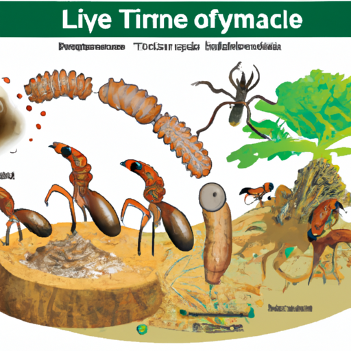המחשה של מחזור החיים של הטרמיטים ותפקידם במערכת האקולוגית.