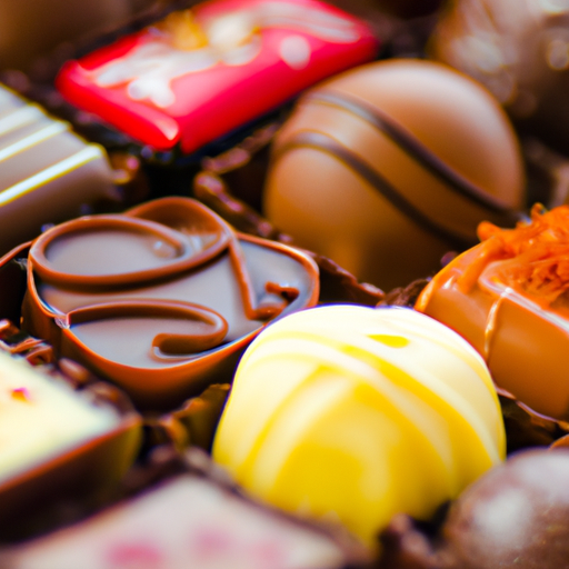 תמונה תוססת של מגוון שוקולדים המדגישה את המגוון שלהם